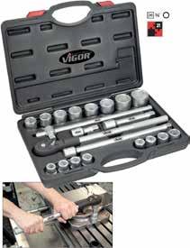 ANTRENARE 1 V3278 Chei tubulare de 50-55-60-65-70-80 mm Prelungitoare de 200-400 mm Cheie