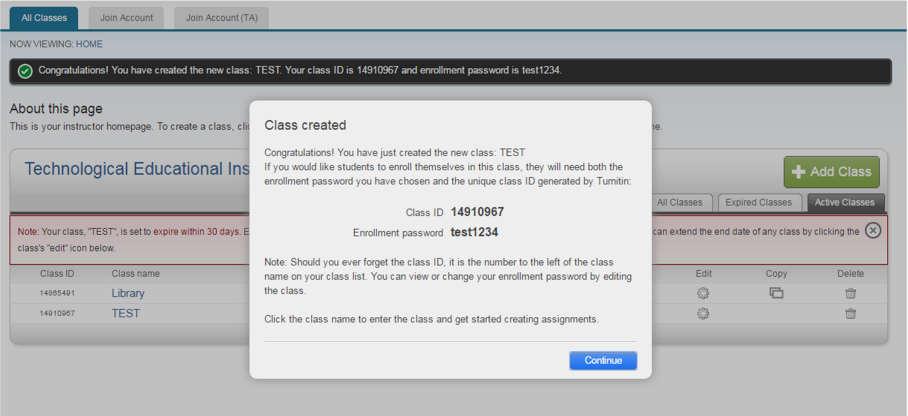 Student Level(s) = επίπεδο σπουδαστή Class start date= Ημερομηνία έναρξης υποβολής εργασιών Class end date = Ημερομηνία λήξης υποβολής