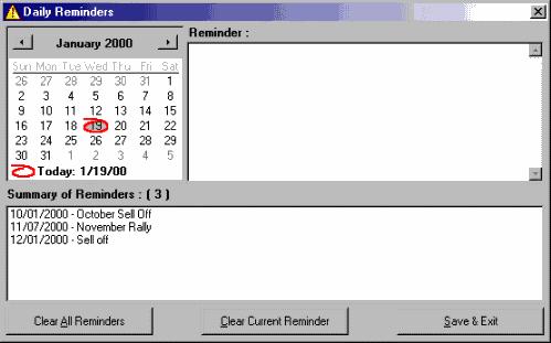 Υπενθυµίσεις (Reminders) Επιλέξτε το σύνδεσµο Reminders στην επάνω δεξιά γωνία του παραθύρου για να δηµιουργήσετε και να εµφανίσετε ηµερήσιες υπενθυµίσεις.