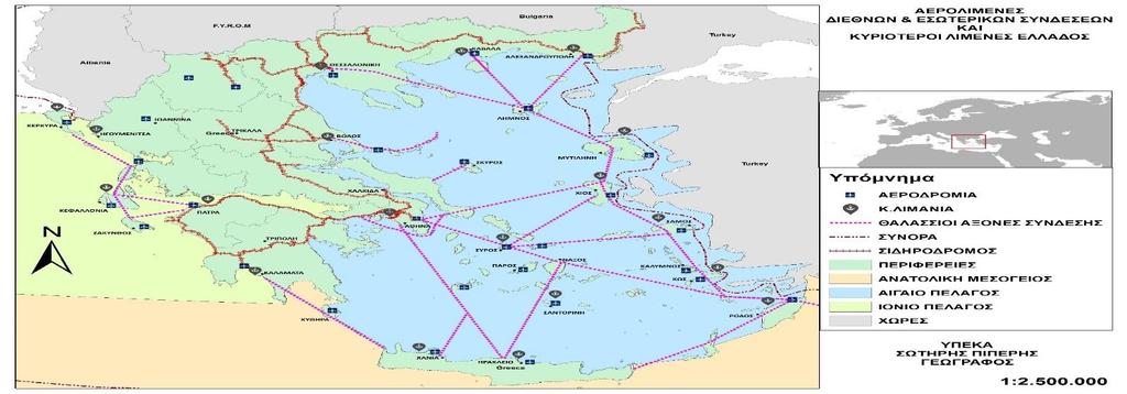 Ο χάρτης, δείχνει τα θαλάσσια χωρικά σύνορα για τα κράτη που βρέχονται από την Μεσόγειο θάλασσα σύμφωνα με το δίκαιο της θάλασσας.
