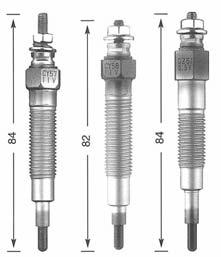 SERIES OF GLOW PLUG (ACTUAL SIZE) CY 57 CY 58 CZ 51 M 10 x 1.