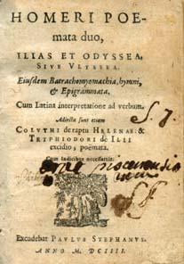 38. Παλαιότυπα 1173 1174 1175 1176 1177 1173 HOMMERI POEMATA DUO, Ilias et Odyssea, sive Ulyssea.