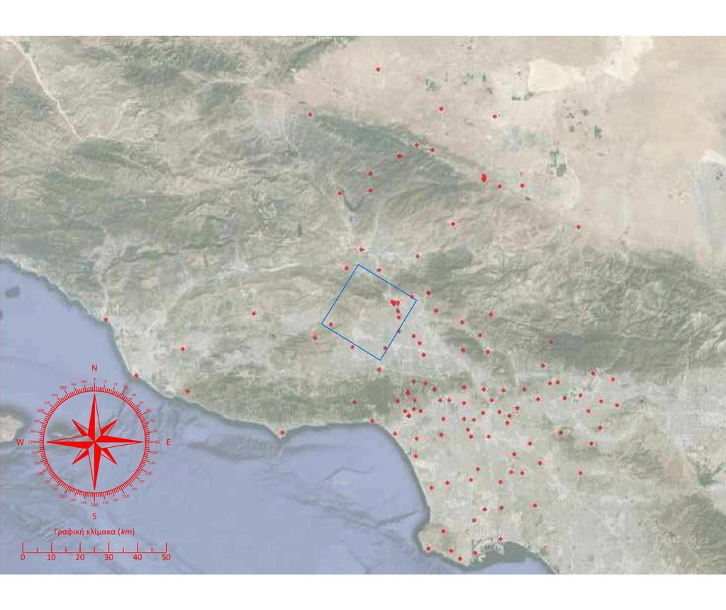 Σχήμα 6.1: Χάρτης της περιοχής του Northridge.