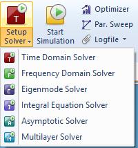 Σχ. 3.14.1: Είδη solvers, επιλέχθηκε το Time Domain Solver για να δουλέψουμε στο πεδίο του χρόνου.