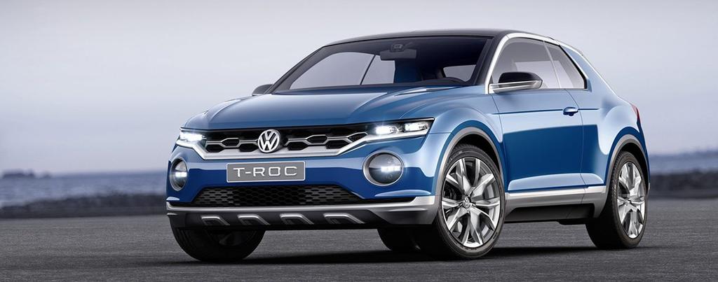 Volkswagen T-Roc Το T-Roc, το νέο δημιούργημα της Volkswagen, είναι ένα crossover και στόχος του είναι να εισέλθει με αξιώσεις σε μια