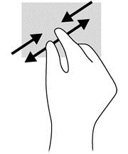 Για να πραγματοποιήσετε σμίκρυνση, τοποθετήστε δύο δάχτυλα ανοιχτά στην οθόνη και, στη συνέχεια, κλείστε τα.