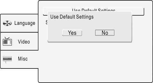 Misc setup [Αρχικές ρυθμίσεις διαφόρων] Πιέστε το πλήκτρο SETUP και πιέστε τα πλήκτρα για να επιλέξετε την καρτέλα Misc. Η οθόνη προβάλλεται όπως φαίνεται στα αριστερά. 1.