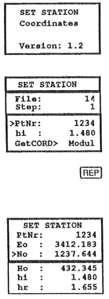 WILD T/TC1010/1610 10.93 5. Setarea coordonatelor statiei Nu este posibila nici o configurare cu acest program.