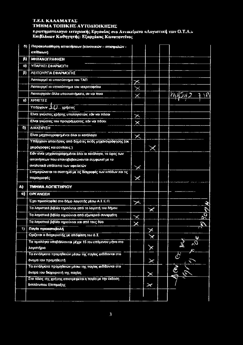 του ΤΑΠ? < Λειτουργεί ιο υποσύστημα tou νεκροταφείου Λειτουργούν άλλα υποσυστήματα, αν ναι ποια ϊ φ > η ~ a μ V) ΧΡΗΣΤΕΣ ~ n J--------- j 1 Υπάρχουν S O.