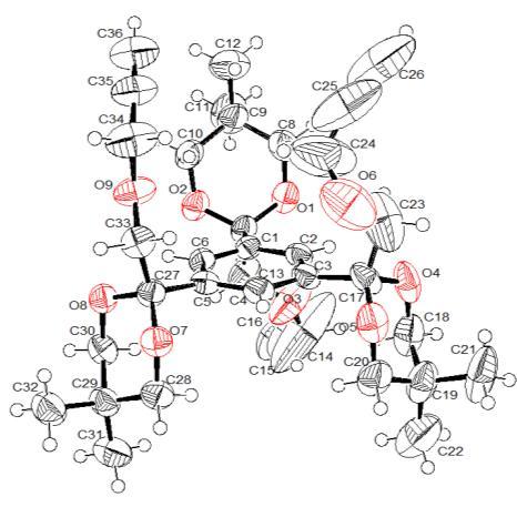 cu atomii de oxigen ai heterociclului (d O---H = 2.488 2.564 Å).