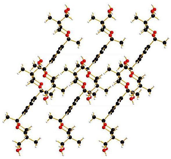 Figura 9. Vedere (de-a lungul axei c) a retelei compusului 2 (trans-trans) Pentru a obtine molecula tinta 8 am urmat un sir de reactii pornind de acidul 4- hidroxibenzoic (4), conform cu Schema 5.
