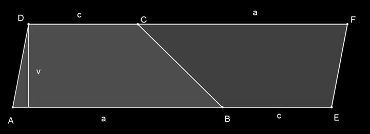 Rotirajmo trapez FCBE tako da ga možemo po dužini kraka BC spojiti s trapezom ABCD.