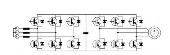 αρμονικών. Ωστόσο, οι παραγόμενες υψηλές αρμονικές μπορούν να μειωθούν μέσω κατάλληλης παλμοδότησης των ημιαγωγικών στοιχείων ισχύος (μέσω διαμόρφωσης εύρους πλάτους παλμών, PWM).