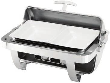 τετράγωνο 2/3 με ροζ χρυσό καπάκι Square steel lid induction chafing dish 2/3 rose gold