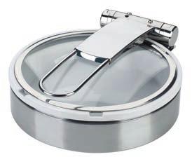 BUFFET evento gourmet sale Open top bain marie στρογγυλό με παράθυρο & πορσελάνινο σκεύος Open top chafing dish with show window and porcelain insert *3946605 202857 mirror 41 x 15cm 477,25 *3946606