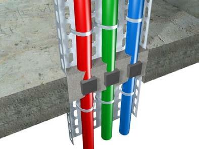 Končana požarna zapora se označi z nalepko. Slika: Sistem trdega požarnega tesnjenja Dodajanje novih kablov: Pri dodatnem polaganju kablov se za opisane sisteme v točkah 1., 2., 3. in 4.
