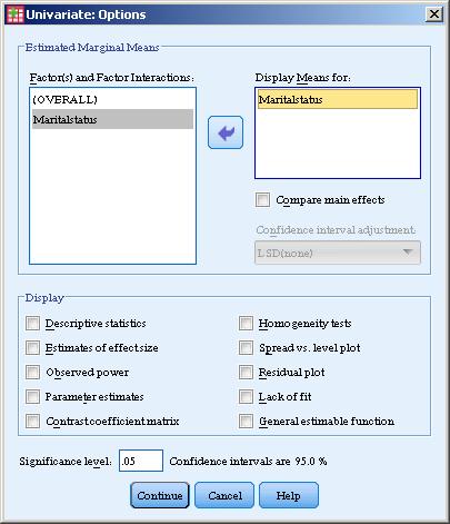 ('display means הבלתי-תלוי לאחר מכן יש ללחוץ Continue ואז.