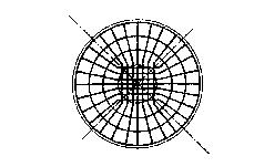 Slika 53 Armatura kružnih ploča u sredini ploče izvodi se na način prikazan na slici 54.