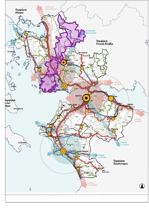 Διαπεριφερειακοί Ηγουμενίτσα - Πρέβεζα - Άκτιο - σύνδεση με Δυτικό Άξονα Λαμία - Καρπενήσι - Αγρίνιο - σύνδεση με Δυτικό Άξονα Ενδοπεριφερειακοί Αστακός - Μύτικας - Πάλαιρος - Βόνιτσα Αγρίνιο - Θέρμο