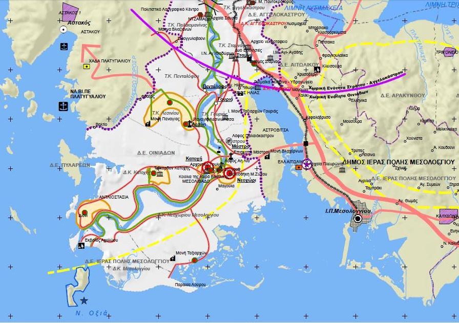 Σχ. B1.3.2.7.1 2 Χωρική Ενότητα Οινιάδων Β1.3.2.7.2. Χωρική Ενότητα Στράτου - Αγγελοκάστρου Αφορά στην περιοχή νότια του φράγματος Στράτου και της παλαιάς Ε.Ο. Αγρινίου Άρτας Ιωαννίνων.