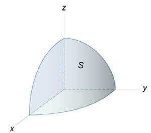 m = 1 8 µ d = µ 8 d = µ 8 4πa = a µ π המסה היא: xµd = µ xd = µ x 1 + zx + zydxdy כעת: D מכיוון שהמשטח ניתן להטלה,.