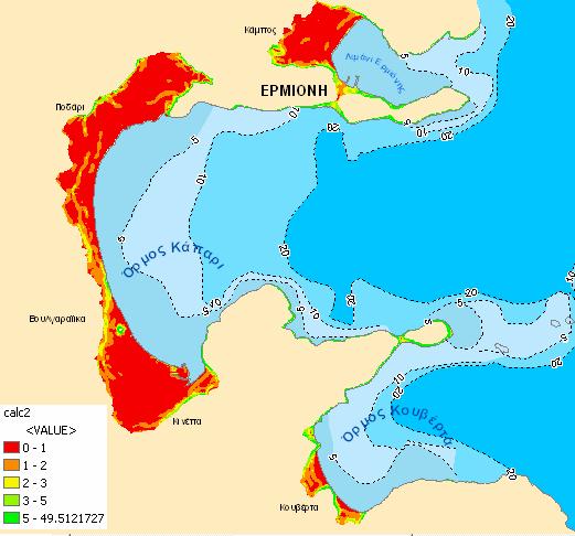 παρούσας εργασίας είναι το τµήµα των υψοµετρικών ζωνών, και κατ επέκταση αυξηµένη βαρύτητα έχουν οι παράκτιες κλίσεις εσωτερικά αυτών.