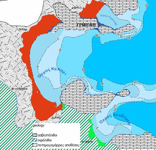 Εικ.20. Στάδιο δηµιουργίας ζωνών ενδιαφέροντος για την γεωλογία της περιοχής της Ερµιόνης.