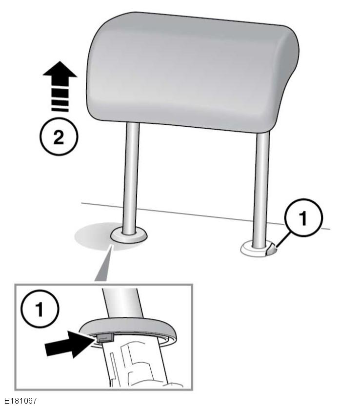 L Προσκέφαλα Τα πίσω προσκέφαλα μπορούν να αφαιρεθούν, εάν απαιτείται (π.χ. για να τοποθετηθούν μεγαλύτερα παιδικά καθίσματα). Σημείωση: Για αυτήν την ενέργεια απαιτούνται δύο άτομα.