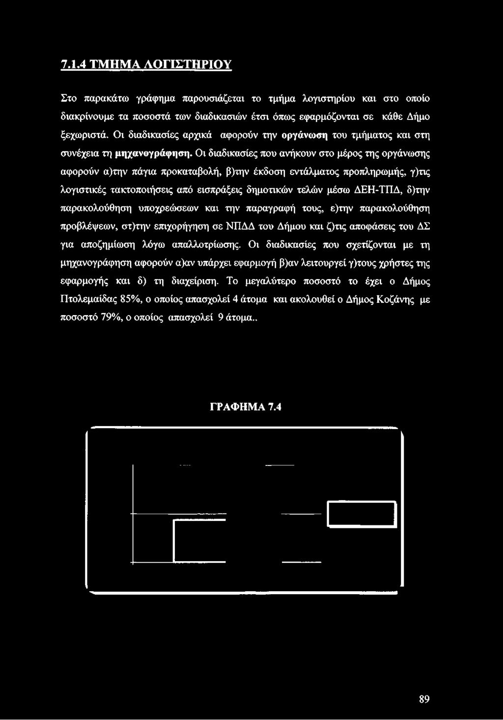 Οι διαδικασίες που ανήκουν στο μέρος της οργάνωσης αφορούν α)την πάγια προκαταβολή, β)την έκδοση εντάλματος προπληρωμής, γ)τις λογιστικές τακτοποιήσεις από