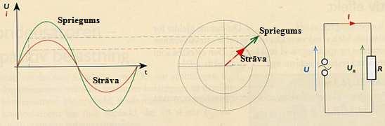 Tādēļ līknei ir nosaukums sinusoīda. 149. att. Maiņsprieguma sinusoīda un vektors rotācijas kustībā, kā arī leņķis ϕ. 5.2.