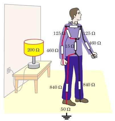 63. att. Cilvēka ķermeņa daļu pretestība Ja strāva plūst nekustīgā vadītājā, kurā nenotiek nekādas ķīmiskas pārvērtības, tad viss strāvas darbs tiek pārvērsts siltumā.