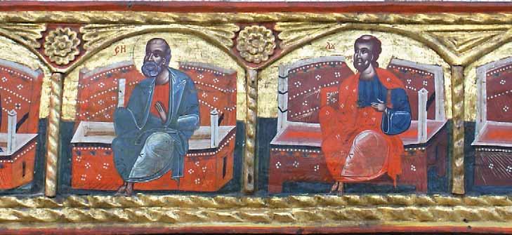 Војводић Д., Живковић М.: Деизисни чин из Пиве Сл. 2. Деизисни чин Fig. 2. Deesis row Сл. 3. Деизисни чин, апостоли Симон и Лука Fig. 3. Deesis row, apostles Simon and Luke прихваћен и у овом раду.