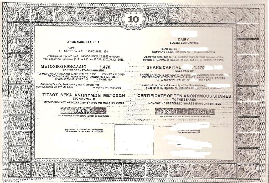 ΥΠΟΔΕΙΓΜΑ ΜΕΤΟΧΩΝ ΕΤΑΙΡΕΙΑΣ Ομαδική εργασία