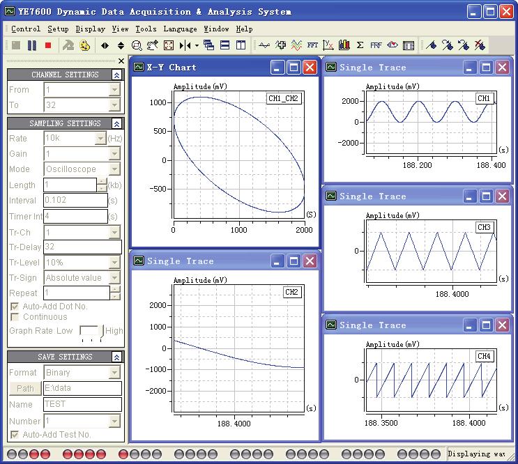 Dynamic Data Acquisition Data Sheet Portable Dynamic Data Acquisition YE6230B z z z 16 channels, selectable voltage/icpe input 100kHz per channel parallel sampling Interface: USB2.