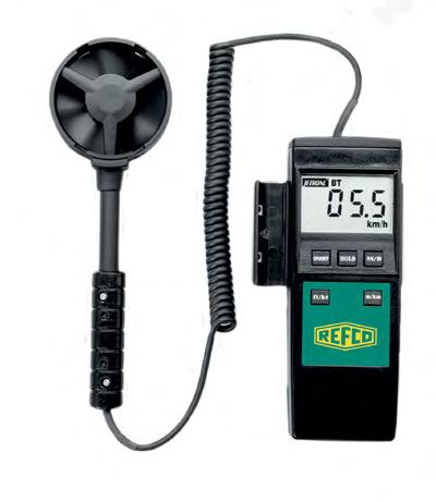 type anemometer with built- in thermometer provides quick measurements of grille/duct outflow temperatures.