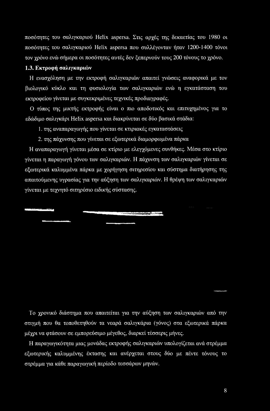 της αναπαραγωγής που γίνεται σε κτιριακές εγκαταστάσεις 2. της πάχυνσης που γίνεται σε εξωτερικά διαμορφωμένα πάρκα Η αναπαραγωγή γίνεται μέσα σε κτίριο με ελεγχόμενες συνθήκες.