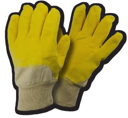 Ιδιότητες: Ιδανικά για εργασία με πέτρα. Latex gloves Color: Yellow Sizes: 10 Construction material: Synthetic fabric and latex.