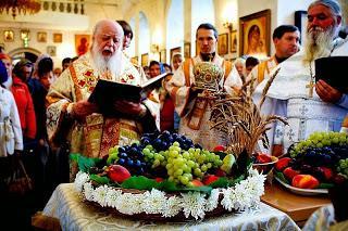 Church of Blachernae at the feast of the Dormition of the Theotokos, on August 15th.