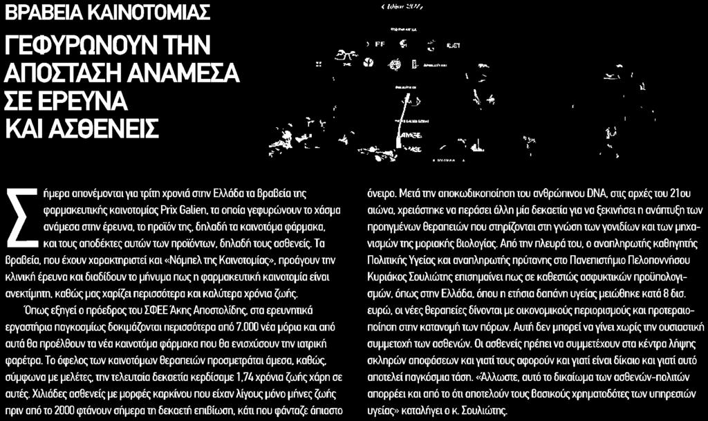 Άκης Αποστολίδης στα ερευνητικά εργαστήρια παγκοσμίως δοκιμάζονται περισσότερα από 7.