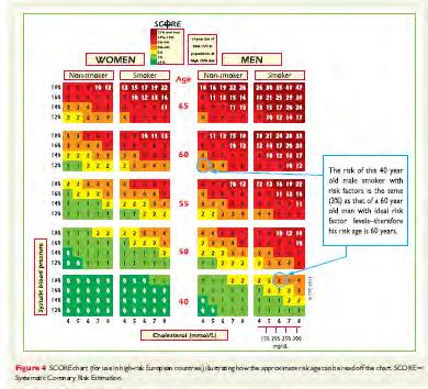 10-year Cardiovascular Risk SCORE a Ο βαθμός κινδύνου για θανατηφόρο καρδιαγγειακό επεισόδιο ως έκβαση υγείας (και η διαχείριση του κινδύνου) ως εκτίμηση της απόδοσης Low-tomoderate risk persons
