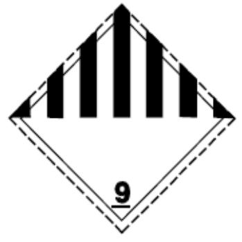 Znak Pomen Koda Velikost v cm 1005188-8JS 25 x 25 Magnetna NEVARNOSTI RAZREDA 9 Različno nevarno blago in predmeti 1005688