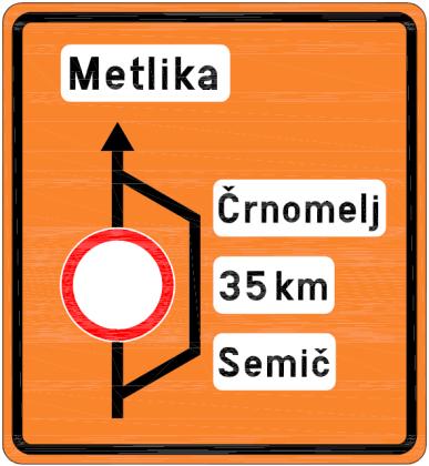 Smer in potek obvoza preusmerjenega prometa, kadar je
