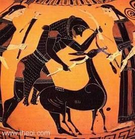 Texto A23: Tercer trabajo: La cierva de Cerinia Ἀππολόδωρος Βιβλιοθήκη (Β, 5,3) APOLODORO, BIBLIOTECA (II, 5, 3) [Β 5,3] τρίτον ἆθλον ἐπέταξεν αὐτῷ τὴν Como tercer trabajo le ordenó traer viva a