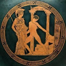 Texto A28: Teseo y el Minotauro Ἀππολόδωρος Βιβλιοθήκη (A, 8-10) APOLODORO, BIBLIOTECA (I, 8-10) [8] ὡς δὲ ἧκεν εἰς Κρήτην, Ἀριάδνη θυγάτηρ Y cuando (Teseo) llegó a Creta, Ariadna, hija Μίνωος
