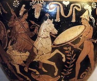 Texto H1, Las amazonas Λυσίας, Ἐπιτάφιος (4-6) LISIAS, ORACIÓN FÚNEBRE (2, 4, 1) Ἀμαζόνες γὰρἄρεως μὲν τὸ παλαιὸν ἦσαν θυγατέρες, οἰκοῦσαι [δὲ] παρὰ τὸν Θερμώδοντα ποταμόν, μόναι μὲν ὡπλισμέναι