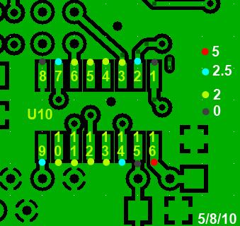 4.4.6 Στάδιο Quadrature Sampling Detector Για τον έλεγχο του σταδίου αυτού, μετρήθηκαν οι τάσεις στους ακροδέκτες του ολοκληρωμένου U10(FST3253 mux/demux switch).