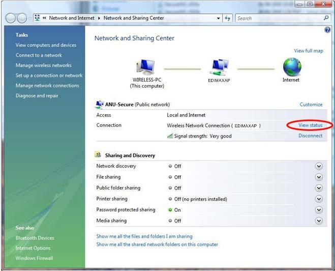 V-2. Windows Vista Πηγαίνετε στο Start > Control Panel.