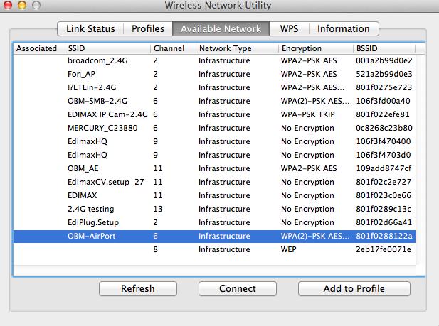 VI-2. Mac: Σύνδεση σε ένα ασύρματο δίκτυο Wi-Fi 1. Το ασύρματο βοηθητικό πρόγραμμα θα ανοίξει αυτόματα όταν ο προσαρμογέας συνδεθεί στον υπολογιστή σας.