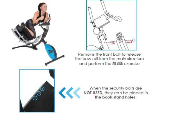 Αφαιρέστε το μπροστινό μπουλόνι (Γ) για να απελευθερώσετε την καμπυλωτή ράγα από το κυρίως σώμα και να εκτελέσετε την άσκηση AB SIDE.