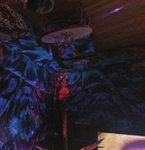 A crystal salmon chandelier dominates the entrance leading visitors to the main area.